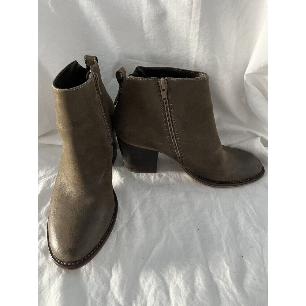 Blondo Nivada Brown Waterproof Leather Booties Women's Dual Side Zip $185 Sz 7.5